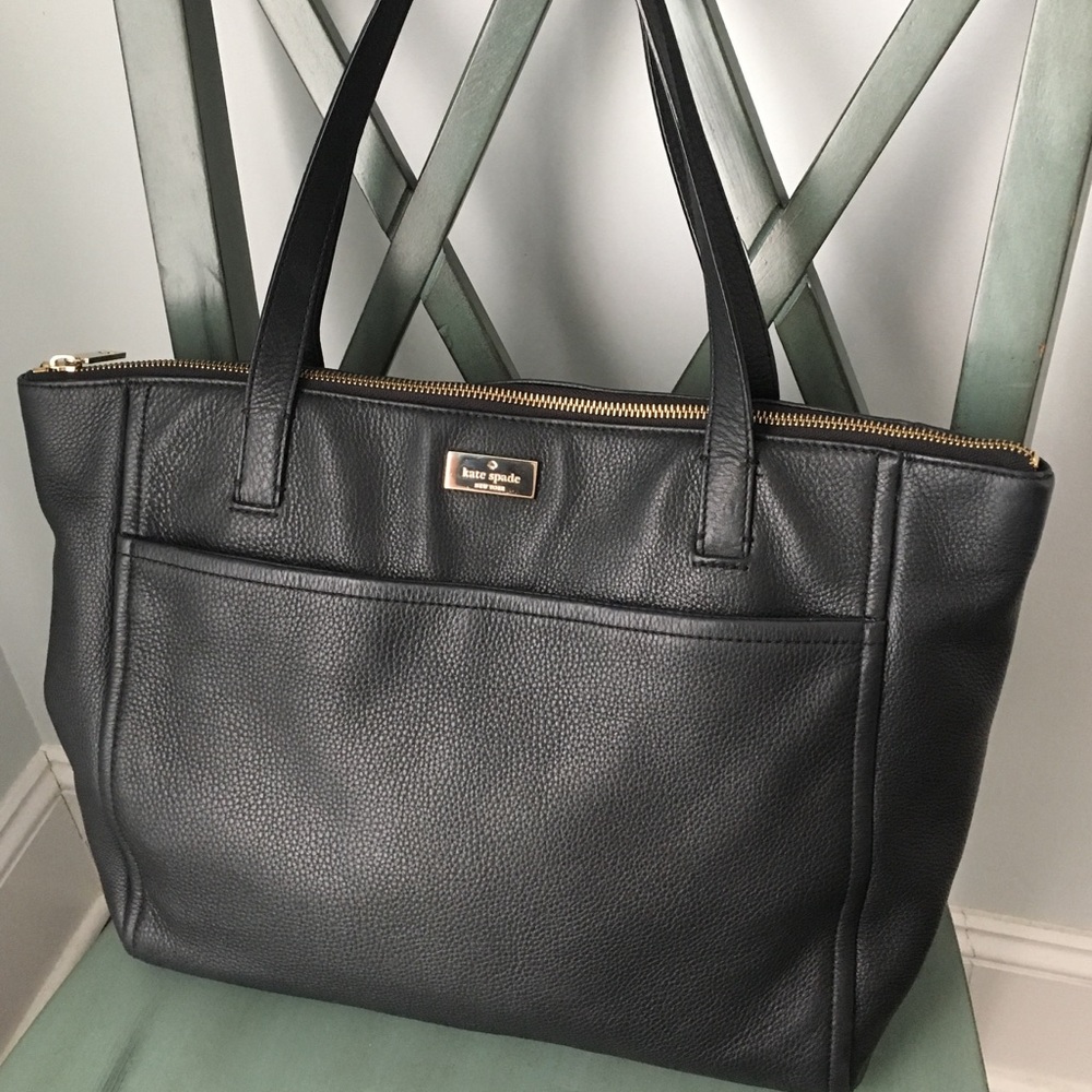 ♠️ KATE SPADE Large Black Pebbled Leather Tote ♠️